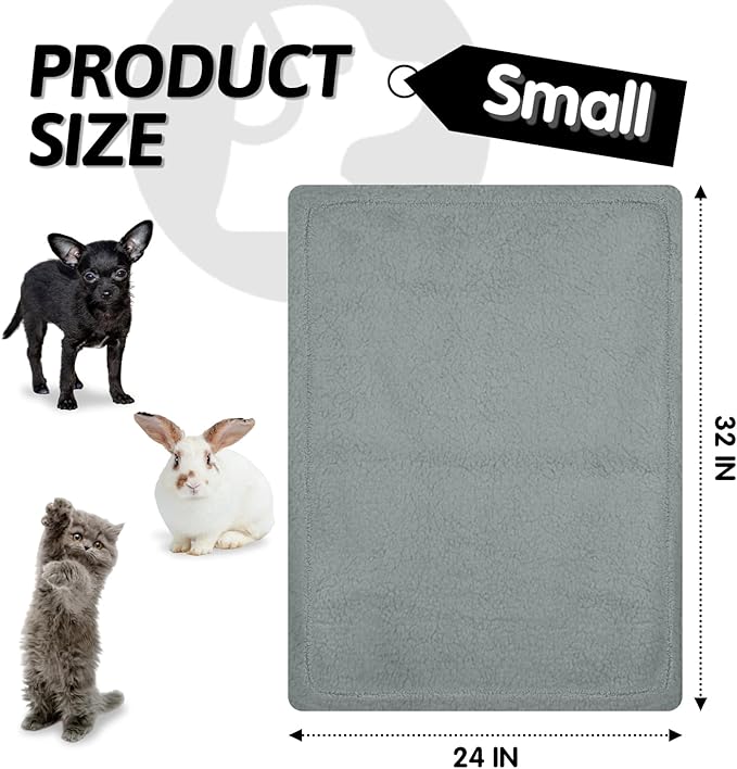 furrybaby Dog Blanket Soft Dog Blankets for Small Dogs Puppy Essentials Washable Sherpa Fleece Cat Blanket 24x32 Inches for Bed Furniture Couch Sofa (Small, Grey)