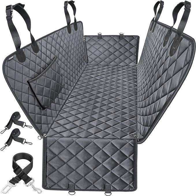 URPOWER Dog Car Seat Cover for Pets 100% Waterproof Hammock 600D Heavy Duty Scratch Proof Nonslip Durable Soft Back Seat Covers for Cars Trucks and SUVs