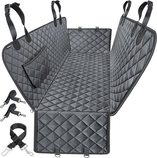 URPOWER Dog Car Seat Cover for Pets 100% Waterproof Hammock 600D Heavy Duty Scratch Proof Nonslip Durable Soft Back Seat Covers for Cars Trucks and SUVs