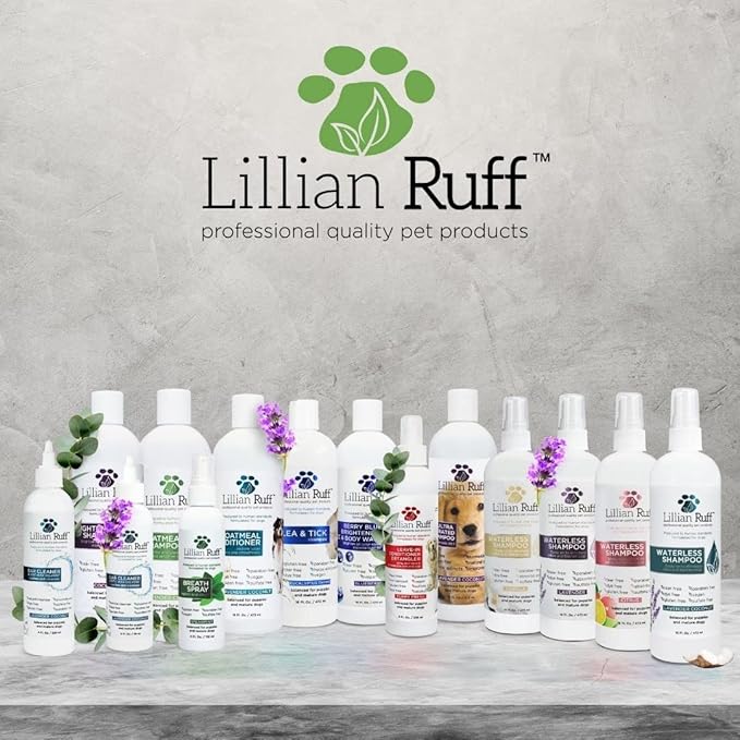 Lillian Ruff Berry Blue Brightening Face and Body Wash for Dogs - Blueberry Shampoo - Remove Tear Stains, Hydrate Dry Itchy Skin, Add Shine & Luster to Coats (Berry Blue Shampoo Gallon/Pump)