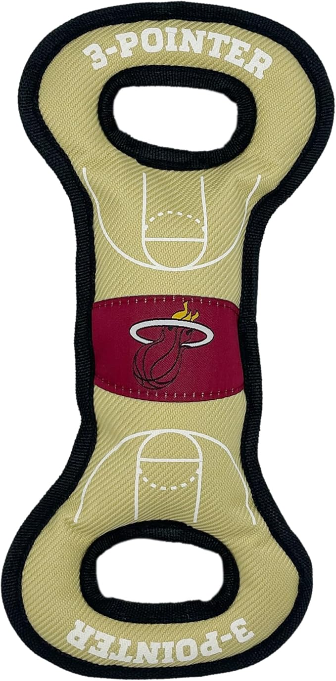 Pets First NBA Miami Heats Field Toy. - Tough Nylon Pet Toy with Double Trim Stitching & Inner Squeaker, One Size