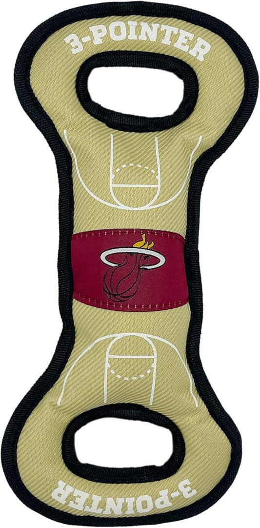 Pets First NBA Miami Heats Field Toy. - Tough Nylon Pet Toy with Double Trim Stitching & Inner Squeaker, One Size