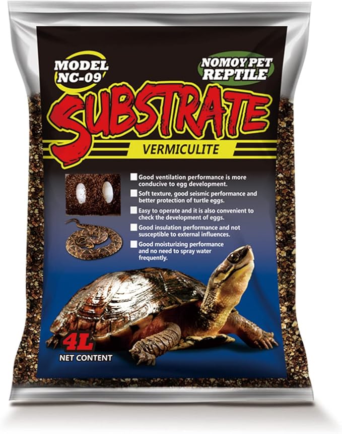 Hamiledyi Reptile Substrate Vermiculite Bedding Snake Hibernant moisturizing Soil Terrarium Bedding for Snake Tortoise Lizard Hatching Eggs(4.2Quart/4L)
