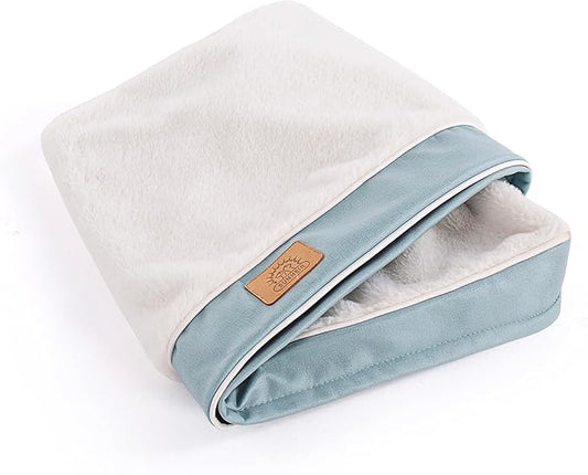 Dog Bed Covers Soft Plush Replacement Washable, Large Waterproof Dog Bed Cover with Zipper, Pet Bed Cover 36x27x3 Inches, Blue, Cover Only
