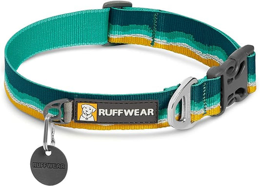 Ruffwear, Crag Dog Collar, Reflective and Comfortable Collar for Everyday Use, Seafoam, 11"-14"