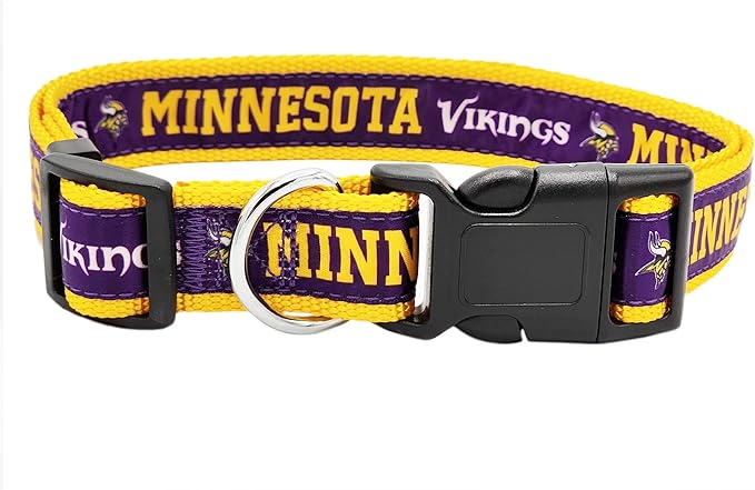 Pets First NFL Minnesota Vikings Licensed PET COLLAR, X-Large - Heavy-Duty, Strong, and Durable Dog Collat. Available in 32 Football Teams