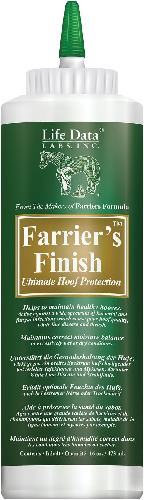 Life Data Farrier's Finish - Hoof Disinfectant and Conditioner, 16 oz (473mL)