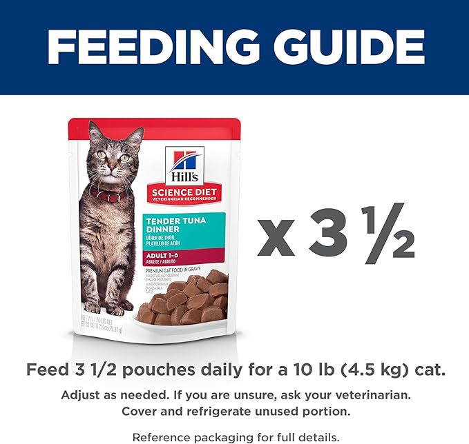 Hill's Science Diet Adult 1-6, Adult 1-6 Premium Nutrition, Wet Cat Food, Tuna Stew, 2.8 oz Pouch, Case of 24