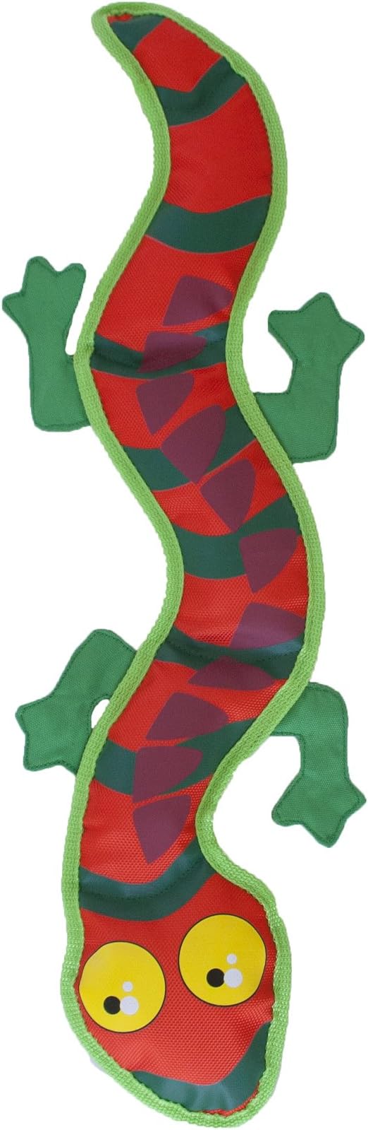 Outward Hound Fire Biterz Gecko Plush Firehose Material Interactive Dog Toy, Large