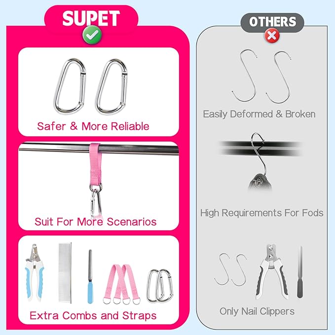 Supet Dog Grooming Hammock Harness for Cats Dogs, Relaxation Pet Grooming Hammock Restraint Dog & Small Animal Leashes Sling for Grooming Dog Grooming Helper for Nail Trimming Clipping Grooming