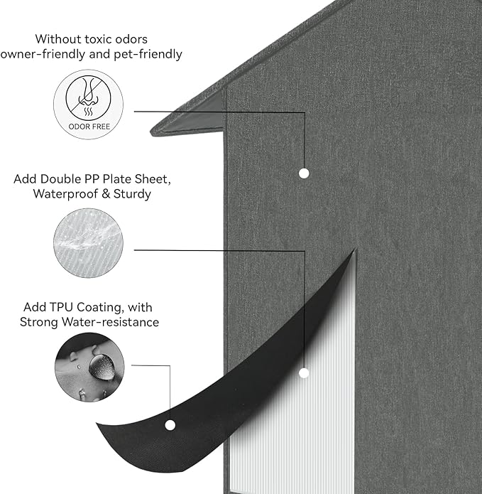 Outdoor Cat House, Outdoor Cat Shelter Feral Cat, Outside Waterproof Cat House for Outdoor/Indoor Cats, Insulated Cat House for Winter with Cozy Cushion, Easy to Assemble, Grey