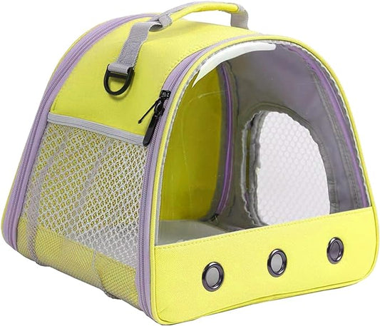 Guinea Pig Carrier Backpack, Clear Bubble Window Backpack for Guinea Pig, Bunny Rat Bird (Yellow, Carrier)