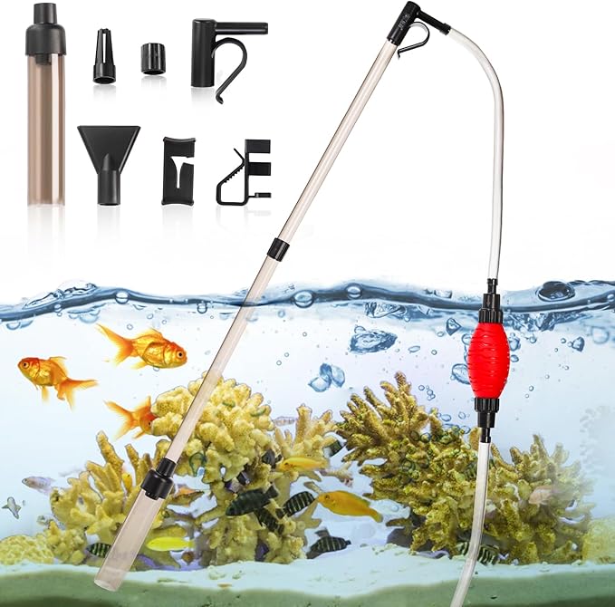 Peohud Aquarium Siphon Vacuum Cleaner, Multifunctional Fish Tank Cleaner, Aquarium Gravel Cleaning Kit for Water Changing, Sand Cleaning