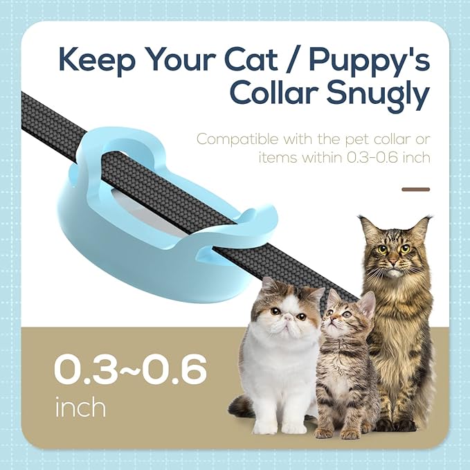 Cat Collar Holder for Airtag - 2 Pack Silicone Airtag Cat Collar Holder for Apple AirTags, Air Tag Holder Case for 0.3-0.6" Collar of Small Animal Kitten/Puppy, Pet Collar Charms Loop Accessories