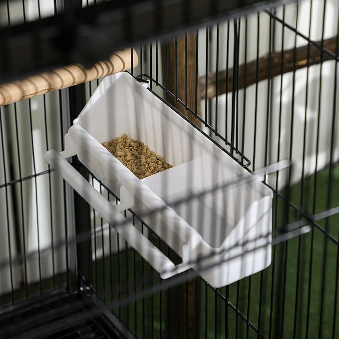PawHut Large Bird Cage with 1.7 ft. Width for Wingspan, Bird Aviary Indoor with Multi-Door Design, Fit for a Canary, Finch, Conure, 55", Black