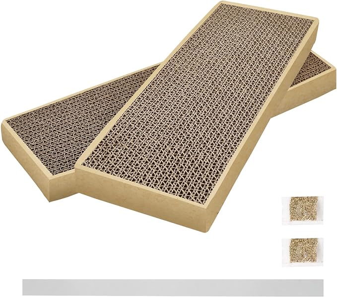 Splicing Cat Scratch Pad: Cat Scratchers for Indoor Cats and kitten, 2 Pack Cat Scratching Pad, Cat Scratcher Cardboard, Cat Scratching Pad, Premium Scratch from Cats, Double-Sided Design