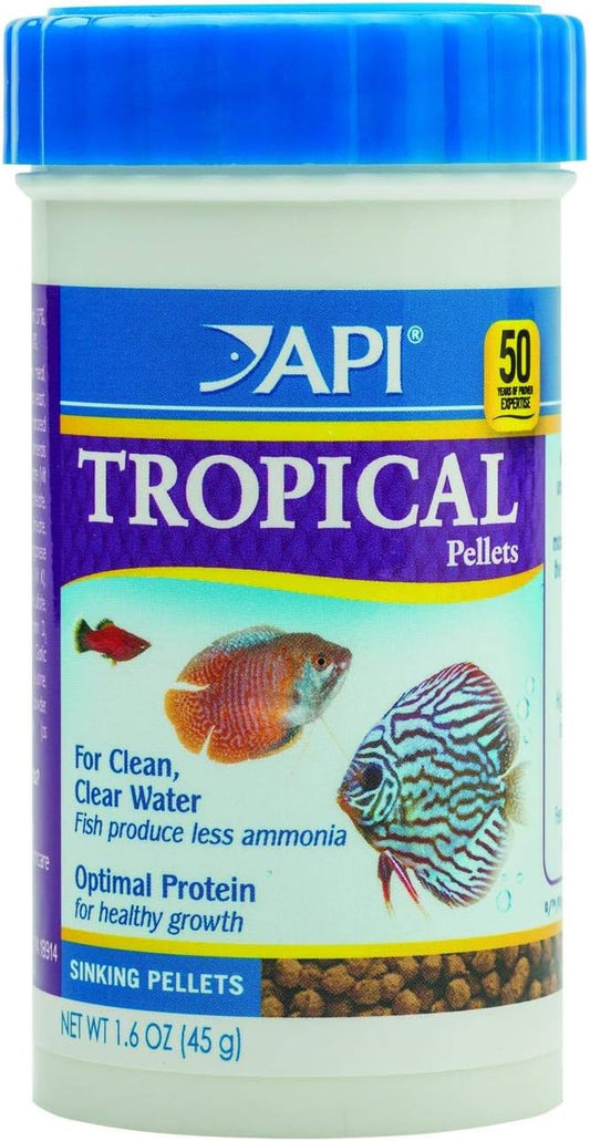 API TROPICAL PELLETS Sinking Pellets Fish Food 1.6-Ounce Container