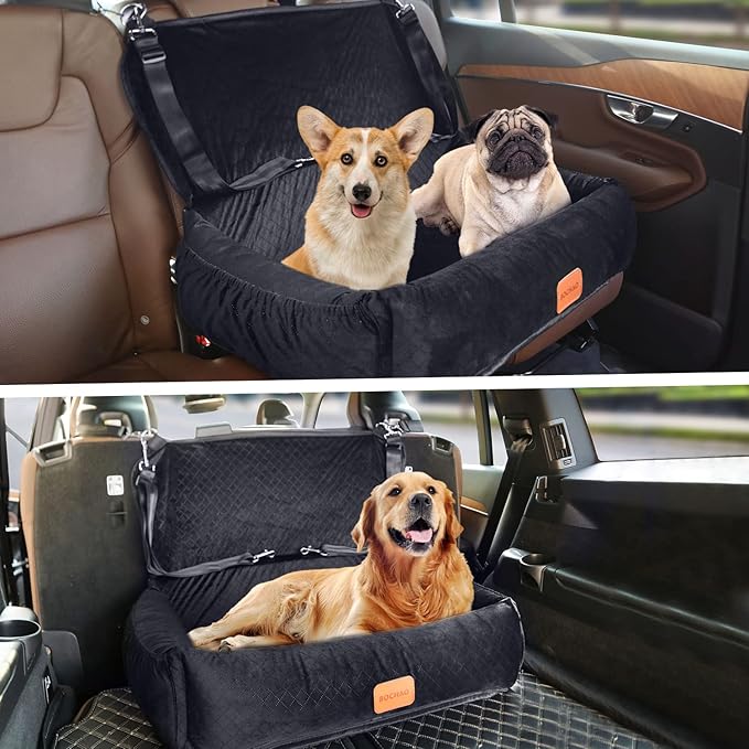 Dog Car Seat for Large/Medium Sized Dogs,Dog Car Back Seats Travel Bed Dog Seats,Comfortable and Safe;Multipurpose Design-Dog Bed Dog Sofa Cushion,Bring Dog Blanket.