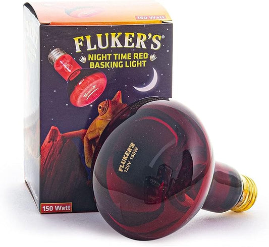 Fluker's Night Time Red Basking Spotlight, Infrared Heat Lamp for Reptiles, 150 Watt