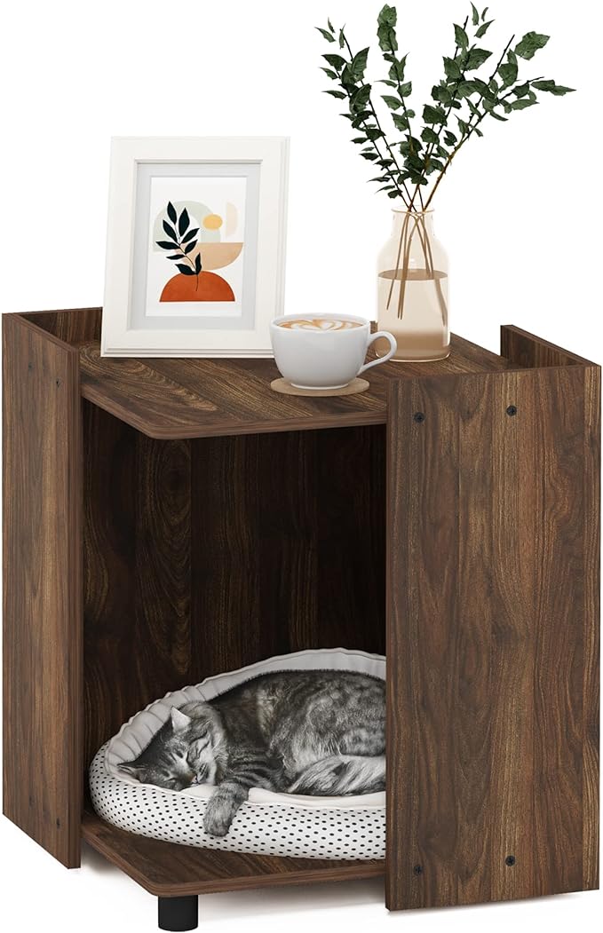 Furinno Peli Litter Box Enclosure, Columbia Walnut