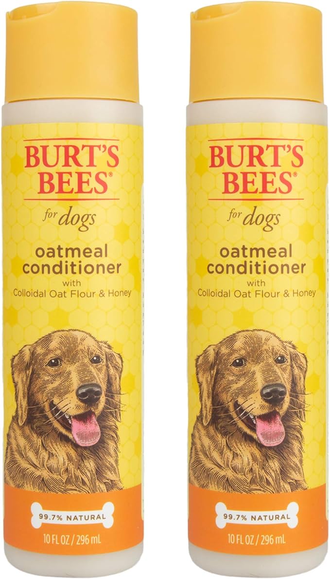 Burt's Bees for Pets Naturally Derived Oatmeal Conditioner with Colloidal Oat Flour & Honey - Dog Oatmeal Shampoo - Cruelty Free, Made in the USA - 10 Oz - 2 Pack