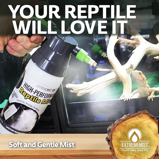 High-Performance Reptile Mister | Ultra-fine Amphibian Sprayer | Terrarium Humidity Fogger | Continuous Gentle Mister | Humidifier for Geckos, Chameleons, Turtles, & Lizards