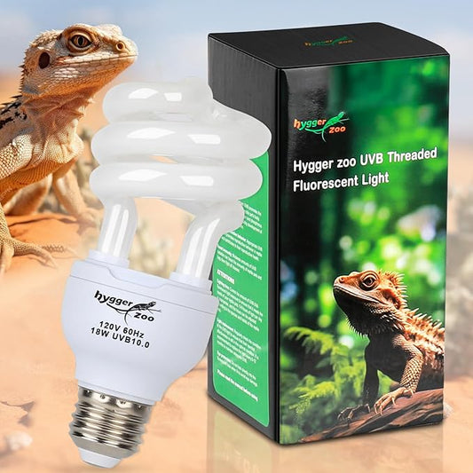 UVB Bulb for Reptiles, 10.0 18W UVA UVB Reptile Light Bulb, UVB Light for Desert Reptiles, Reptile Light Bulb for Common Bearded Dragon, Ponoga Barbata, Red-Eared Slider,Russian Tortoise