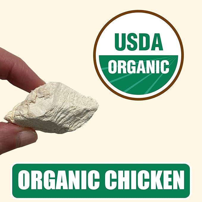 Whole Life Pet USDA Certified Organic Chicken - Dog & Cat Treat Or Topper - Human Grade, Freeze Dried, One Ingredient - Protein Rich, Grain Free, Made in The USA