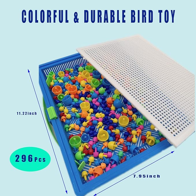 Bird Toys for Parakeets, Parrot Foraging and Chewing Toys for Small & Medium Birds, Colorful and Durable Cockatiel Toys, Suitable for Lovebirds, Finch, Parakeets, Budgerigars, Conure, Cockatiel