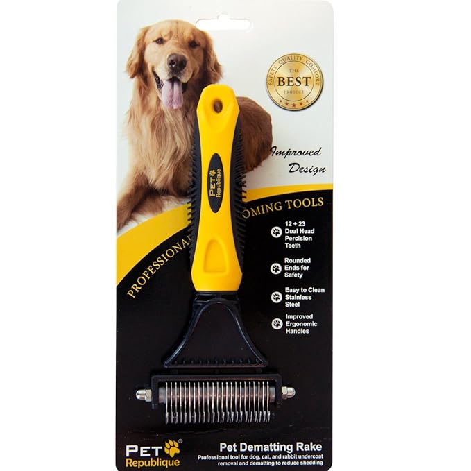 Dog Dematting Tool – Matt Splitters for Dogs, Cats, Rabbits, Long Haired Breed Pets – Effective Pet Dematting, Mat Remover, De-matting Comb, or Dematter - Regular 12+23 Teeth Design