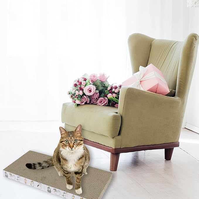 Cat Scratcher Cardboard 3 PCS Cat Scratch Pad Reversible Scratcher Texture Design Durable Cat Scratching Pad