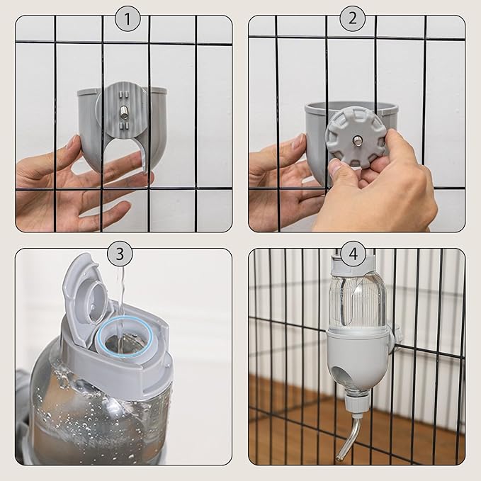 Pet Water Bottle for Cage Crate 26oz Water Dispenser for Small Animal Rabbit Guinea Pig Chinchilla Ferret Squirrel Hedgehog (Blue)