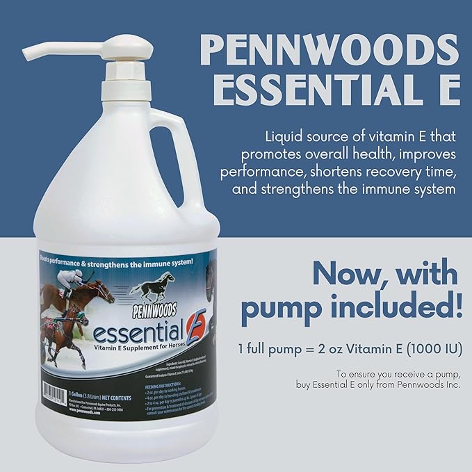 Essential E: Equine Vitamin E Supplement for Horse Health, Performance, Recovery & Nutrition - 1 Gallon