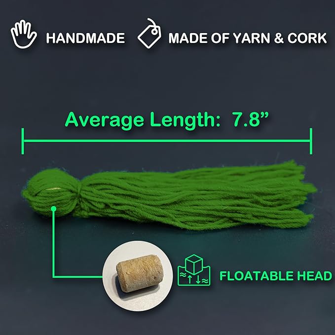 Fish Breeder Spawning Mop for Fish Tank, Floating Fish Breeding Mop for Egg Laying, Decorative Aquarium Grass (Army Green)