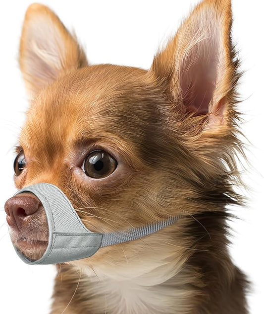 Mayerzon Short Snout Dog Muzzle, Small Muzzle for Chihuahua Shih Tzu American Bully Boxer Puppy, Soft Fabric Muzzles for Grooming Vet Visits, Prevent Biting Chewing Fighting