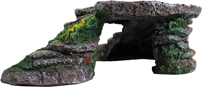 PENN-PLAX Reptology Shale Scape Step Ledge – Decorative Resin for Aquariums & Terrariums – Great for Reptiles, Amphibians, and Fish – Small