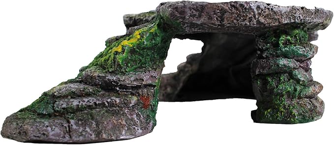 PENN-PLAX Reptology Shale Scape Step Ledge – Decorative Resin for Aquariums & Terrariums – Great for Reptiles, Amphibians, and Fish – Small