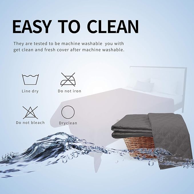 Easy-Going 100% Waterproof Dog Bed Cover, Non-Slip Pet Blanket for Furniture, Washable Couch Cover, Repleasement Sofa Cover (120X82 in,Gray)