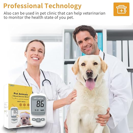 Pet Blood Glucose Meter for Dog Cat with 50 Test Strips, Blood Suger Monitor Kit,Blood Glucose Monitoring System for Dog/Cat Diabetes.