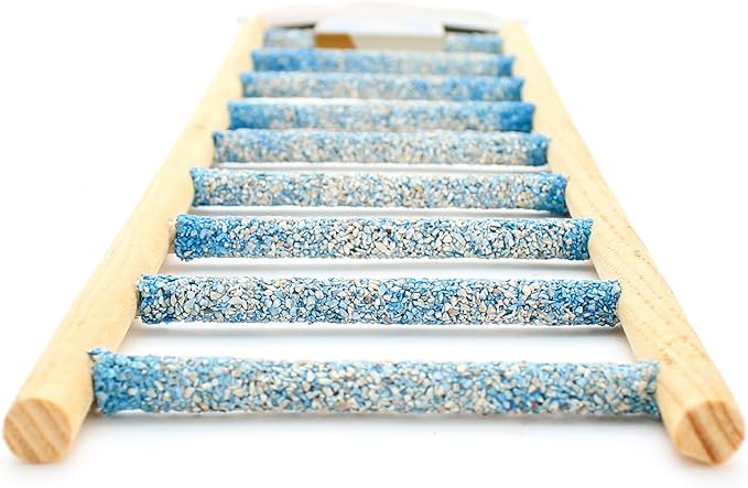 Penn-Plax Bird-Life Trimmer Plus Cement & Wood 9 Step Ladder – Cement Made from Crushed Sea Shells – Great for Small Birds (BA243)