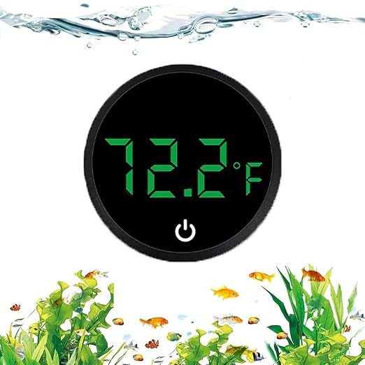 Fish Tank Digital Thermometer Accurate, LED Display, Mini Aquarium Thermometers Accurate Wireless Tank Thermometer Aquarium Temperature Measurement for Aquarium Fish Reptile Turtle Tank