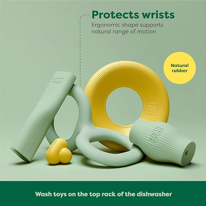 Earth Rated Tug of War Dog Toy, Interactive Pull Toy for Adult and Puppy Dogs, Ergonomic Grip, Natural Rubber, Small, Green