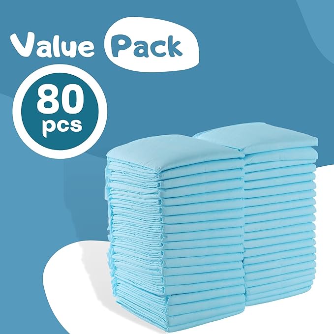 CALPALMY (80-Pack) 24"x24" Pet Training Pee Pads, Ultra Absorbent Pee Pads for Dog and Puppy - with Leak-Proof Moisture Locking Technology Disposable Pet Pads for Puppies, Dogs, Cats, Rabbits