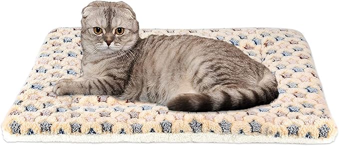 Pet Blanket Premium Fluffy Flannel Cushion Soft and Warm Mat for Dogs Cats Medium Size Animal Yellow Stars