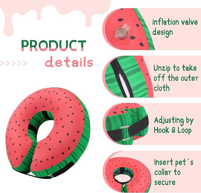 Supet Inflatable Dog Cone Collar Alternative After Surgery, Dog Neck Donut Collar Recovery E Collar, Soft Dog Cone for Small Medium Large Dogs