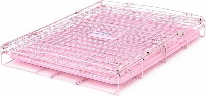 Carlson Pink Secure and Compact Single Door Metal Dog Crate, Small