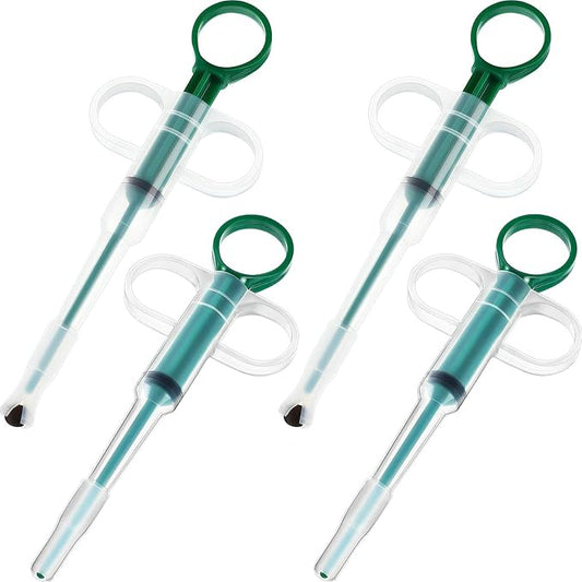 Nuanchu 4 Pieces Pet Pill Plunger Popper for Small Cats Dogs Pill Gun Dispenser Shooter Pet Piller Soft Tip Tablet Syringe Pusher Animal Medicine Feeder for Feeding Accessories (Green)