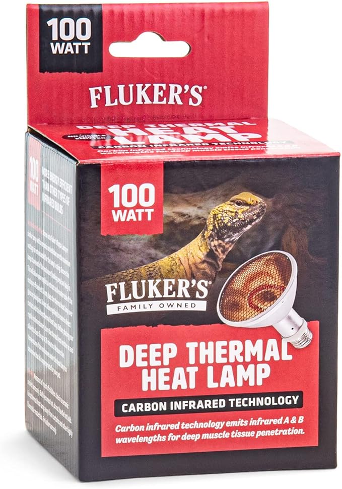 Fluker's Deep Thermal Heat Lamp for Reptiles with Carbon Infrared Technology, for All Reptile Tanks, Great for Basking, 50 Watt