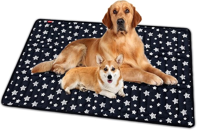Dog Crate Mat (42" X 28"), Soft Dog Bed Mat with Cute Prints, Personalized Dog Crate Pad, Anti-Slip Bottom, Machine Washable Kennel Pad