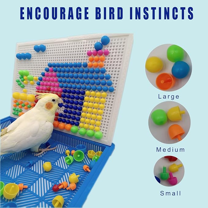 Bird Toys for Parakeets, Parrot Foraging and Chewing Toys for Small & Medium Birds, Colorful and Durable Cockatiel Toys, Suitable for Lovebirds, Finch, Parakeets, Budgerigars, Conure, Cockatiel